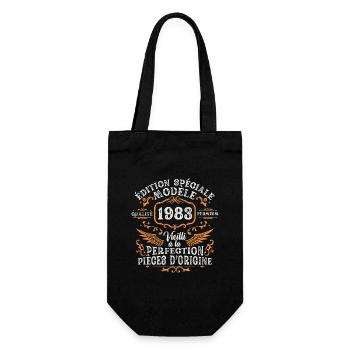 Rétro Cadeau Anniversaire 40 Ans Homme Femme 1983 - Sac à bouteille - noir - Devant