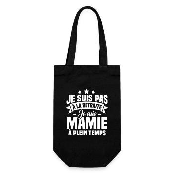 Pas à la Retraite je suis mamie à plein temps - Sac à bouteille - noir - Devant