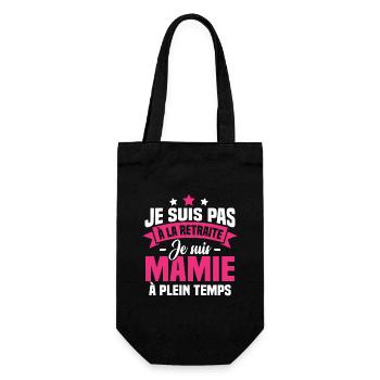 Pas à la Retraite je suis mamie à plein temps - Sac à bouteille - noir - Devant