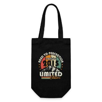 Vintage 2015 Vintage Retro Geburtstagsgeschenk - Geschenkbeutel für Flaschen - Schwarz - Vorne