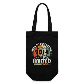Vintage 2014 retro vintage birthday gift - Gift Bag for Bottles - black - Front
