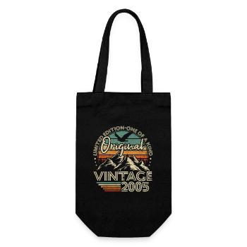 Original 2005 Vintage Birthday Gift 18 Years - Gift Bag for Bottles - black - Front