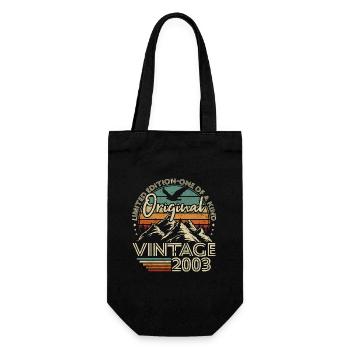 Original 2003 Vintage Geburtstagsgeschenk 20 Jahre - Geschenkbeutel für Flaschen - Schwarz - Vorne