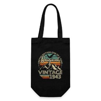 Original 1943 Vintage Geburtstagsgeschenk 80 Jahre - Geschenkbeutel für Flaschen - Schwarz - Vorne