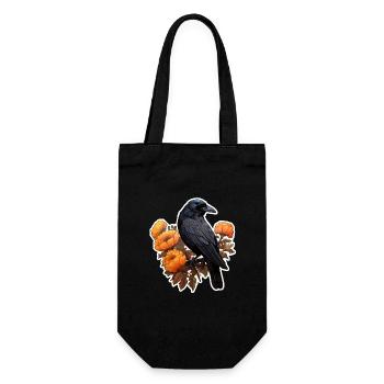 Crow on Flower Bush Halloween Autumn - Gift Bag for Bottles - black - Front