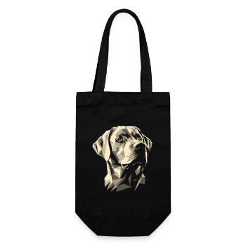 Cooler grauer Labrador im Polygon Style - Geschenkbeutel für Flaschen - Schwarz - Vorne