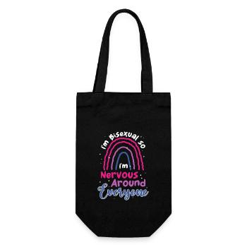 LGBTQ Pride Bisexual Nervous Around Everyone - Geschenkbeutel für Flaschen - Schwarz - Vorne