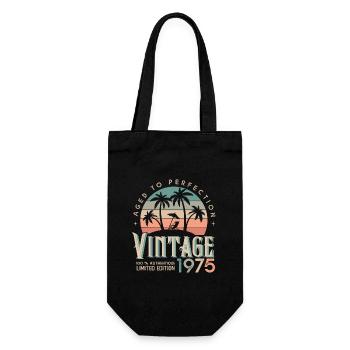 1975 Birthday Gift Born 1975 - Gift Bag for Bottles - black - Front