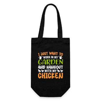 Ich will nur Arbeit In Meinem Garten Treffpunkt Mit Hühnchen - Geschenkbeutel für Flaschen - Schwarz - Vorne
