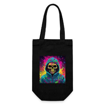 Cooler Skull Totenkopf für deinen coolen Look - Geschenkbeutel für Flaschen - Schwarz - Vorne