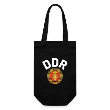 DDR Wappen, Osten, Ossi Geschenk - Geschenkbeutel für Flaschen - Schwarz - Vorne