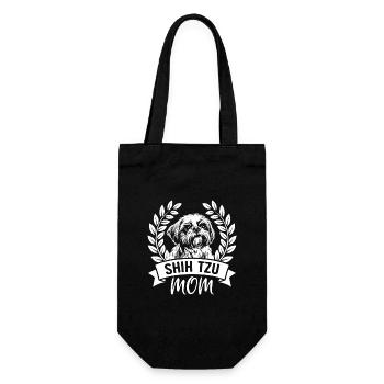 Shih Tzu Mom - Hundebesitzerin - Geschenkbeutel für Flaschen - Schwarz - Vorne