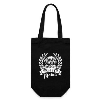 Shih Tzu Mama - Hundebesitzerin - Geschenkbeutel für Flaschen - Schwarz - Vorne