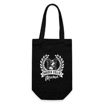 Border Collie Mama - Hundebesitzerin - Geschenkbeutel für Flaschen - Schwarz - Vorne