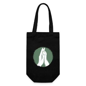 Hand + Dog Paw - High Five - Dog Fan - Gift Bag for Bottles - black - Front