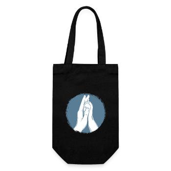 Hand + Dog Paw - High Five - Dog Fan - Gift Bag for Bottles - black - Front
