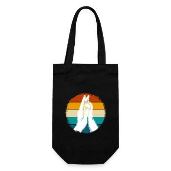 Hand + Dog Paw - High Five - Dog Fan - Gift Bag for Bottles - black - Front