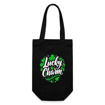 Lucky Charm - St. Patrick's Day - Irland - Geschenkbeutel für Flaschen - Schwarz - Vorne