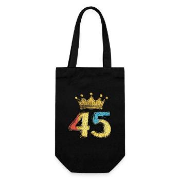 45 Zahl Krone - Geschenkbeutel für Flaschen - Schwarz - Vorne