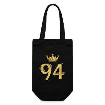 94 Zahl Krone - Geschenkbeutel für Flaschen - Schwarz - Vorne
