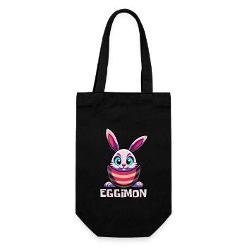 Eggimon - Osterhase - Osterei - Geschenk - Geschenkbeutel für Flaschen - Schwarz - Vorne