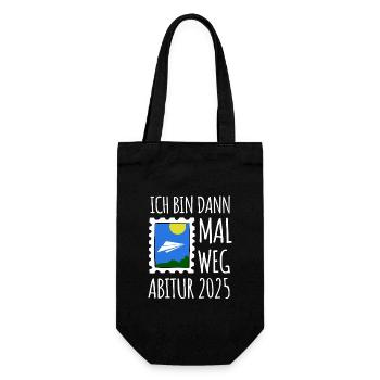 Ich bin dann mal weg - Abitur 2025 - Geschenkbeutel für Flaschen - Schwarz - Vorne