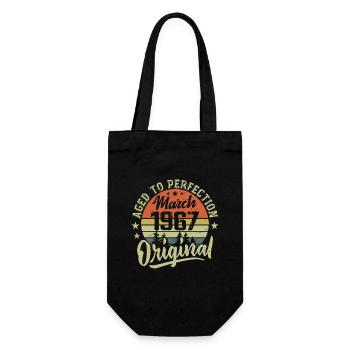 Rétro Mars 1967 Cadeau Mars 1967 Né en Mars 1967 - Sac à bouteille - noir - Devant