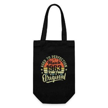 Rétro Mars 1963 Cadeau Mars 1963 Né en Mars 1963 - Sac à bouteille - noir - Devant