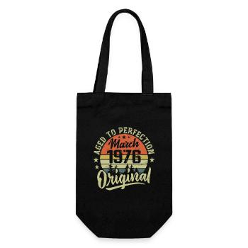 Rétro Mars 1976 Cadeau Mars 1976 Né en Mars 1976 - Sac à bouteille - noir - Devant