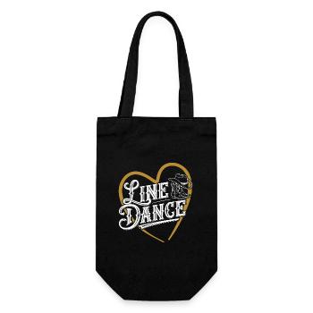 Line Dance was sonst? Line Dancing Training - Geschenkbeutel für Flaschen - Schwarz - Vorne