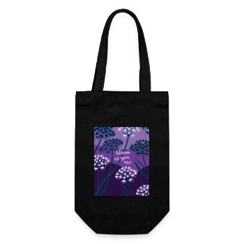 Bloom as you are - Blumen - Frühling - Spruch - Geschenkbeutel für Flaschen - Schwarz - Vorne