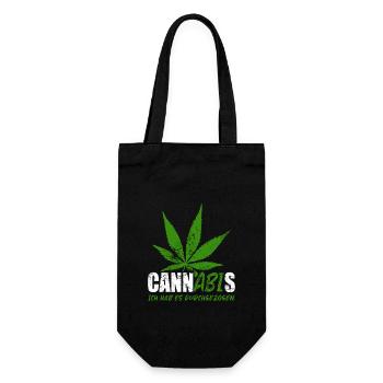 CannABIs Abi durchgezogen - Abitur - Spruch - Geschenkbeutel für Flaschen - Schwarz - Vorne
