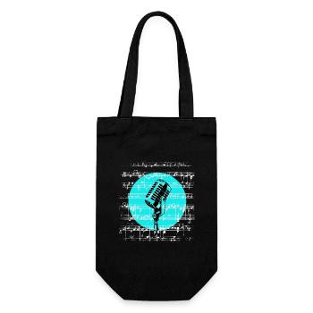 Microphone - Gift Bag for Bottles - black - Front