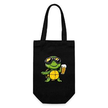 Tortue Après-Ski Bière Bande dessinée - Sac à bouteille - noir - Devant