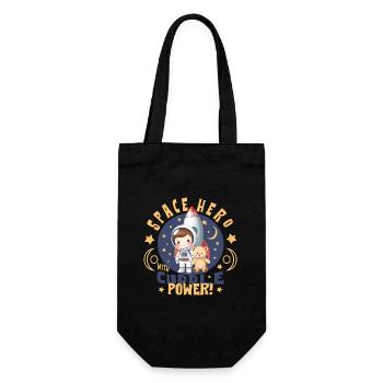 Astronaut with teddy bear - Gift Bag for Bottles - black - Front