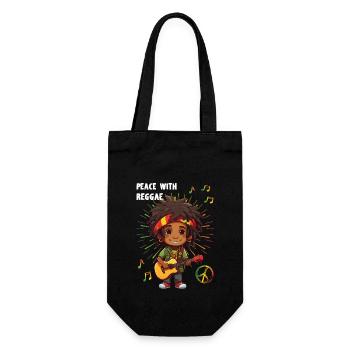 Peace with Reggae Rastaboy - Geschenkbeutel für Flaschen - Schwarz - Vorne