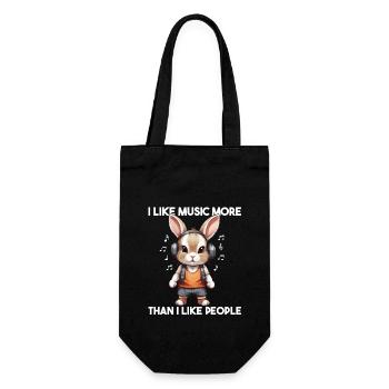 I Like Music More Than I Like People - Geschenkbeutel für Flaschen - Schwarz - Vorne