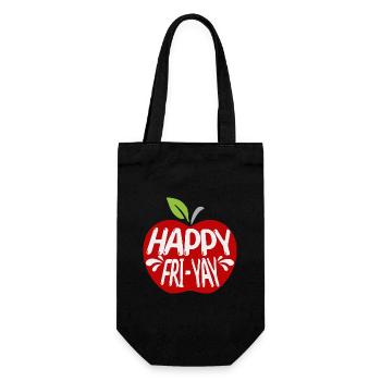 Humor Friday Lehrer-Wochenende - Geschenkbeutel für Flaschen - Schwarz - Vorne