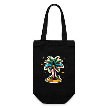Palm tree colorful - Gift Bag for Bottles - black - Front