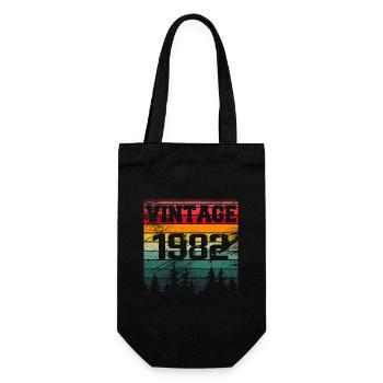 1982 Vintage Geburtstagsgeschenk 1982 Retro - Geschenkbeutel für Flaschen - Schwarz - Vorne