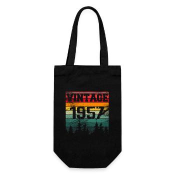 1957 Vintage Birthday Gift 1957 Retro - Gift Bag for Bottles - black - Front