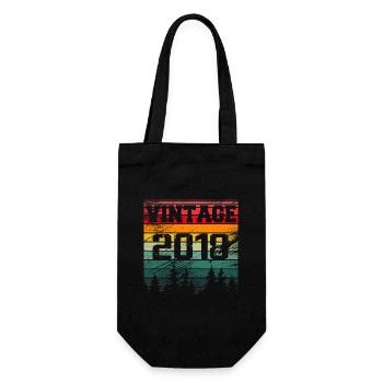 2018 Vintage Birthday Gift 2018 Retro - Gift Bag for Bottles - black - Front