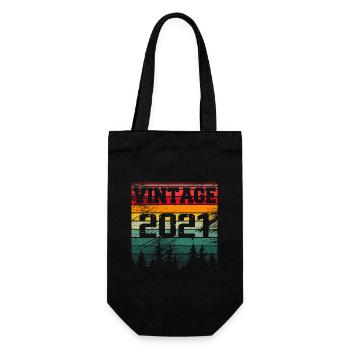 2021 Vintage Geburtstagsgeschenk 2021 Retro - Geschenkbeutel für Flaschen - Schwarz - Vorne