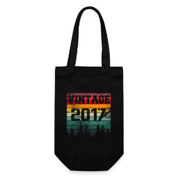 2017 Vintage Birthday Gift 2017 Retro - Gift Bag for Bottles - black - Front