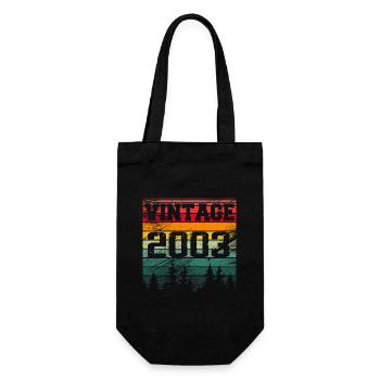 2003 Vintage Geburtstagsgeschenk 2003 Retro - Geschenkbeutel für Flaschen - Schwarz - Vorne
