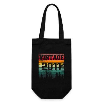 2011 Vintage Geburtstagsgeschenk 2011 Retro - Geschenkbeutel für Flaschen - Schwarz - Vorne