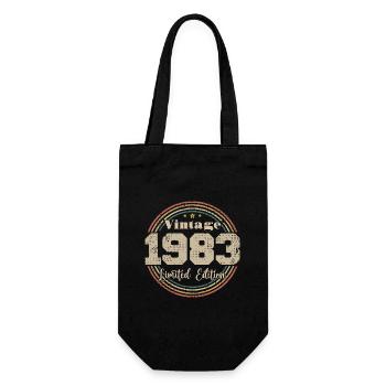 1983 Retro Vintage Geburtstag geboren in - 1983 - Geschenkbeutel für Flaschen - Schwarz - Vorne