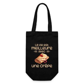 Crêpes Bretagne humour crepe - Gift Bag for Bottles - black - Front