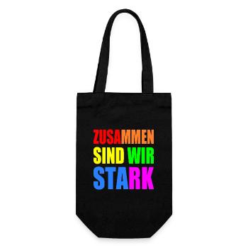 zusammen sind wir stark - Geschenkbeutel für Flaschen - Schwarz - Vorne
