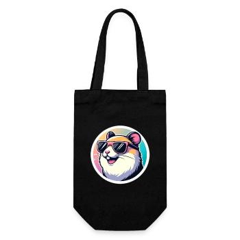 Hamster with sunglasses in pastel - Gift Bag for Bottles - black - Front